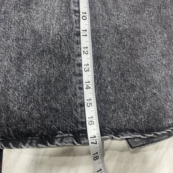 IRO Women's Mini Skirt Sz 36 (4) Pleated Black Gray Wash Denim Zip Fly Pockets - Picture 5 of 8